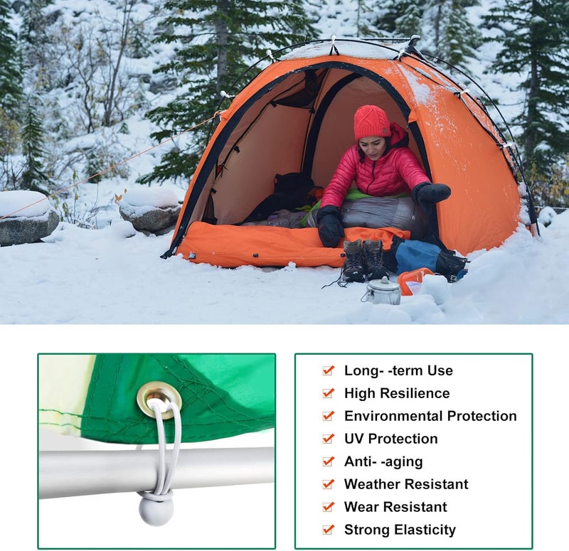SkyTened 50PCS Mini White Ball Bungee Cords, 4 Inch Heavy Duty Outdoor Bungee Cord with Balls, Tarp Tie Down Bungee Balls for Shelter, Camping, Cargo,Tent Poles UV Resistant（Ball Size 1 inch） - Image 2
